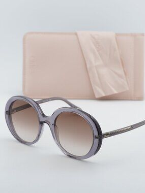 Chloe CH0007S 003 Women Round Sunglasses - Grey / Brown